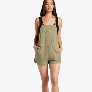Roxy Olive Green Short Overalls